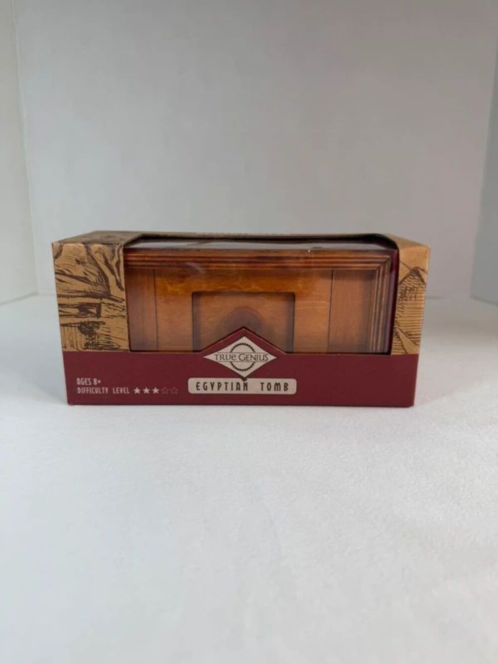 True Genius Egyptian Tomb Wooden Puzzle Box Project Genius Brainteaser